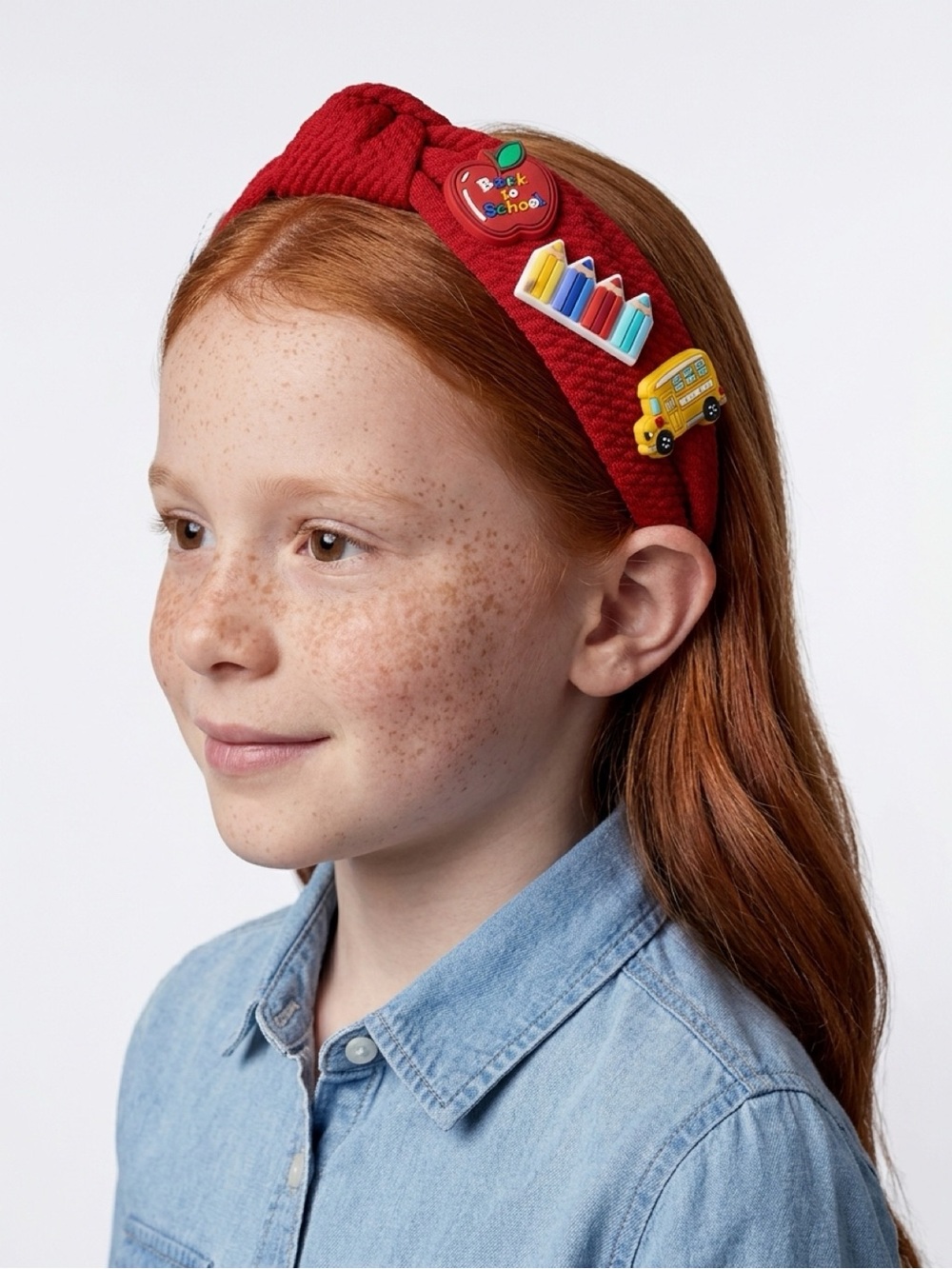 Handmade Red Back to School Knotted Headband Teacher Student Hair Accessory